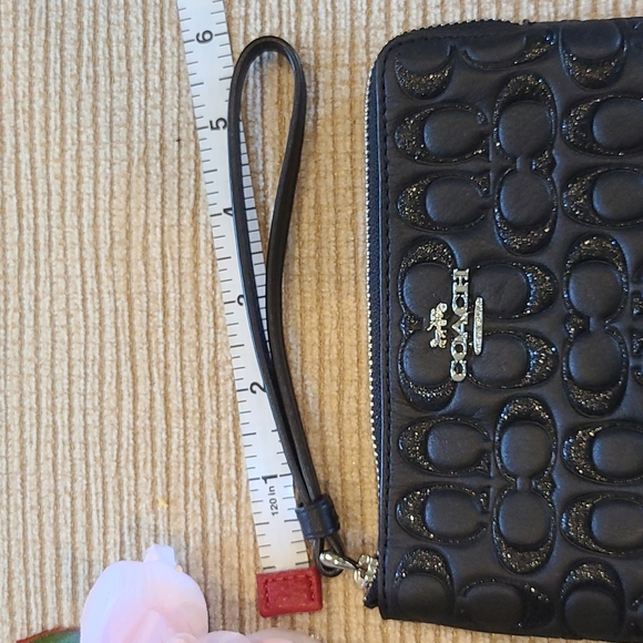 Coach boxed sparkle signature leather corner zip wristlet - Picture 7 of 14